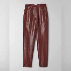 Aritzia Rebel Pant - Vegan Leather in Truffle - Size 00